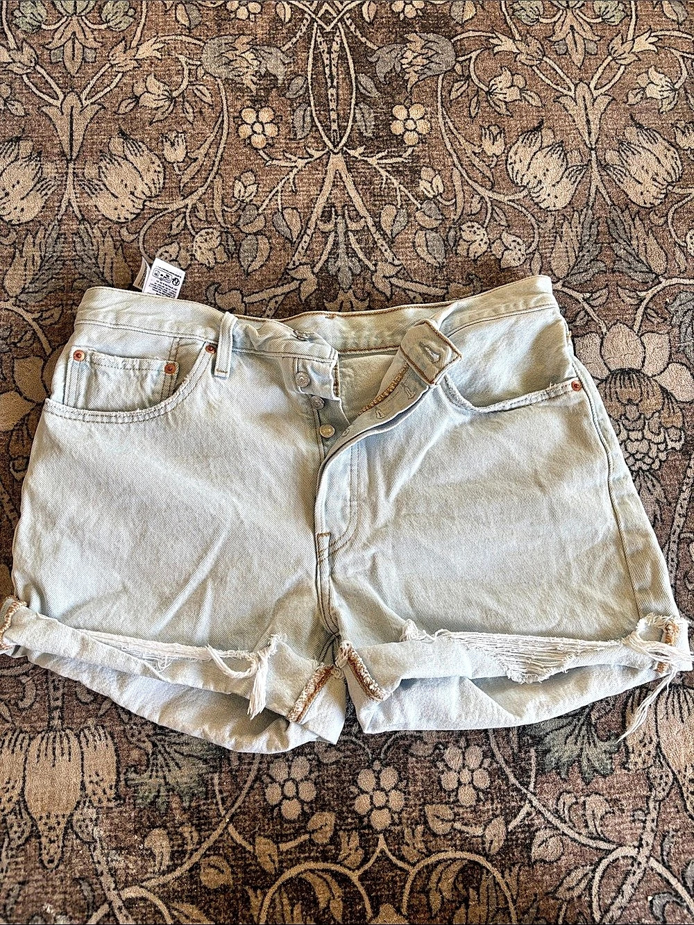 Levi's 501 Original High-Rise Cut-Off Denim Shorts EUC
